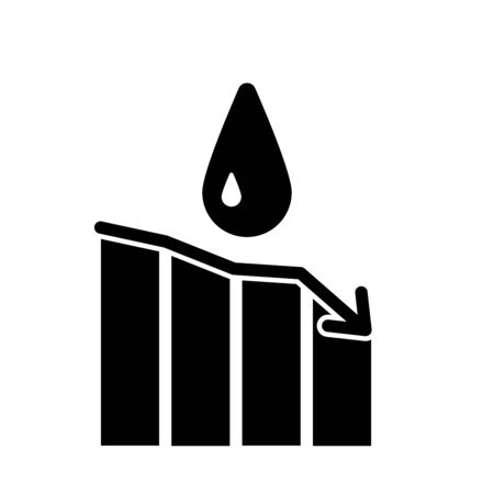 crude oil barrel price falling down vector illustrationのイラスト素材