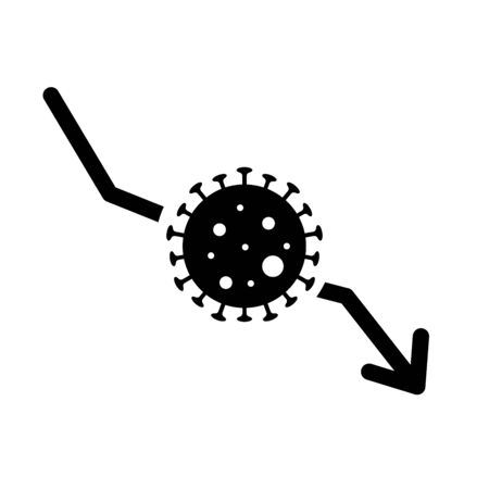 coronovirus economy impact icon isolated white background vectorのイラスト素材