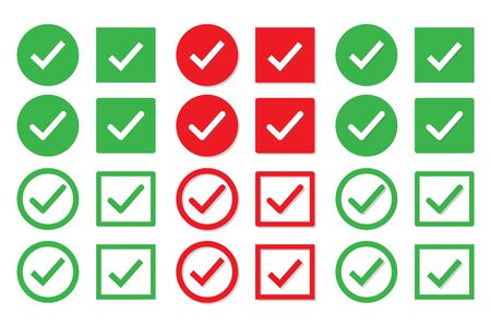 check mark icon correct sign green vector illustrationのイラスト素材