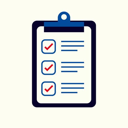 check list vector icon clipboard tick mark flatのイラスト素材