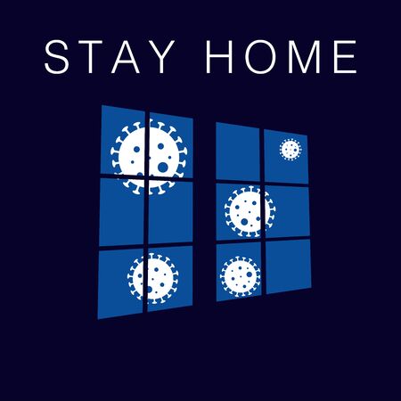 stay home self isolation coronavirus quarantine concept vectorのイラスト素材