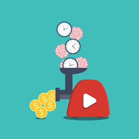 video channel time idea vlog monetization vector illustrationのイラスト素材