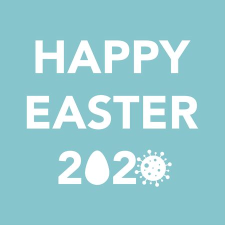 happy easter banner covid coronavirus 2020 vector illustrationのイラスト素材