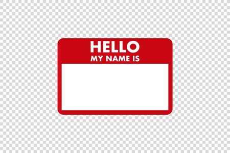 hello my name is sticker tag vector cardの素材 [FY310145147364