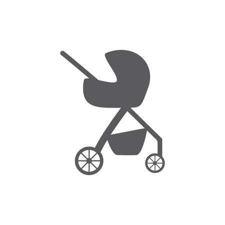 baby stroller isolated icon vector pram buggy carriageのイラスト素材