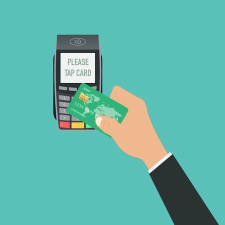 nfc tap card payment contactless terminal vector illustrationのイラスト素材