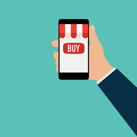 online shop mobile buy sale app vector illustrationのイラスト素材