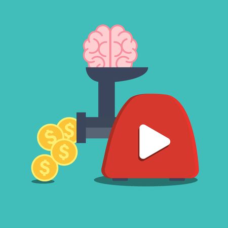 video channel time idea vlog monetization vector illustrationのイラスト素材