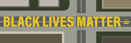 black lives matter road painting vectorのイラスト素材