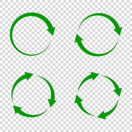 recycle arrow icon vector illustration white background. reuse symbol. eco lifecycle. green cycle round set. bio emblem.のイラスト素材