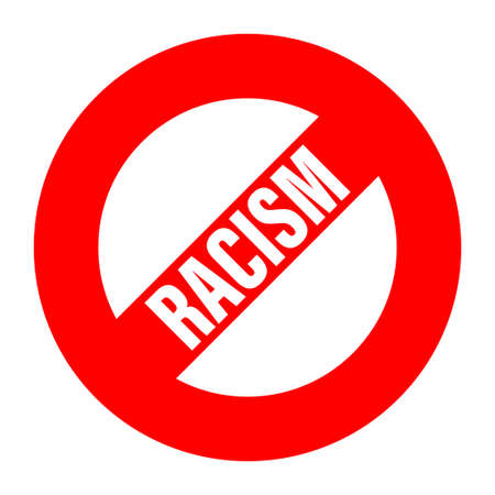 anti racism vector banner. black lives matter. stop racist. racial diversity race concept. together against racial discrimination, inequality. people equality. cant breath idea. white backgroundのイラスト素材