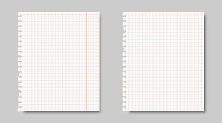 notebook paper sheet background. blue grades lines template. school homework on blank listのイラスト素材