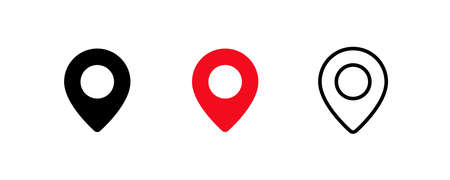 map pin mark icon sign vector. gps location marker. route destination tag point. geo navigation travel element isolated white backgroundのイラスト素材