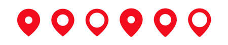 map pin mark icon sign vector. gps location marker. route destination tag point. geo navigation travel element isolated white backgroundのイラスト素材