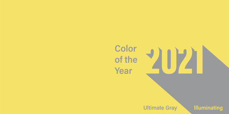 Color of the year 2021 vector illustration. Illuminating yellow, ultimate gray.  colors background. Fashion colors. Trend modern colour.のイラスト素材