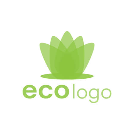 Eco green vector logotype. leaf   design. environment care company emblem white background.のイラスト素材