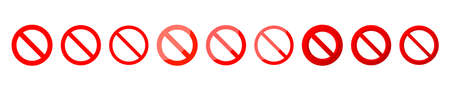 probition sign. forbidden symbol red icon. no entry vector red circle restrictのイラスト素材