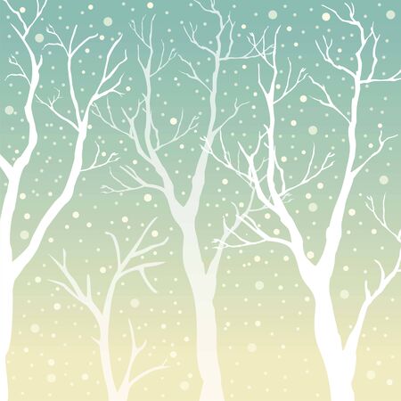 Trees with no leaves. Continuous Pattern. Partly Seamless. Vector Illustrationのイラスト素材