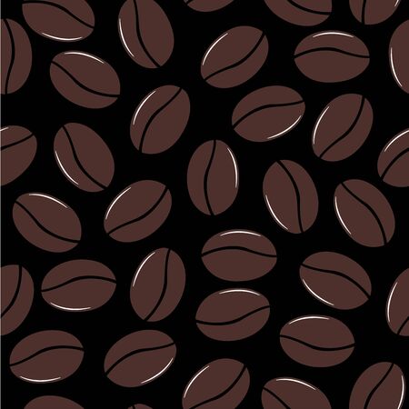 Modern seamless pattern with coffee beans on subtle grey background. Repeating coffee background. Vector Illustrationのイラスト素材