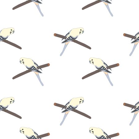 Seamless hand drawn pattern with beautiful couple of birds sitting on a branch.Great for wedding cards, postcards, t-shirts, bridal invitations, brochures, posters, gift wrapping, wall art, wallpapersのイラスト素材