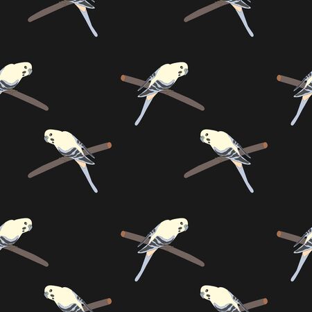 Seamless hand drawn pattern with beautiful couple of birds sitting on a branch.Great for wedding cards, postcards, t-shirts, bridal invitations, brochures, posters, gift wrapping, wall art, wallpapersのイラスト素材