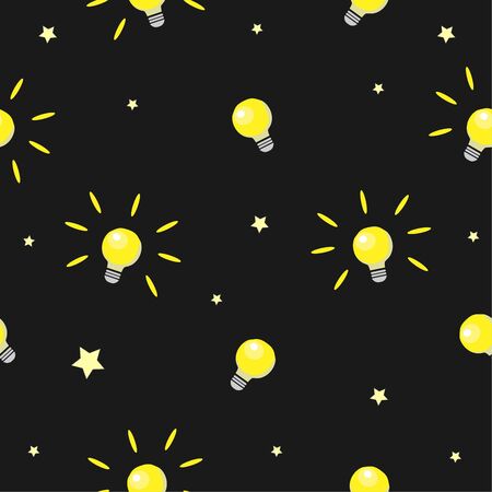 Seamless pattern with shining bulbs on simple background. Vector Illustration.のイラスト素材