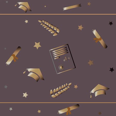 Graduation Seamless Patternのイラスト素材