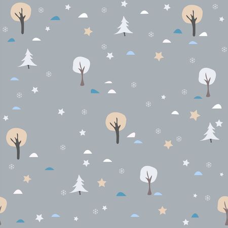 Simple small tree Pattern. Seamless Pattern. vector Illustrationのイラスト素材