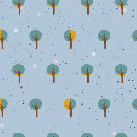 Seamless Smale Sized Tree Pattern. vector Illustrationのイラスト素材
