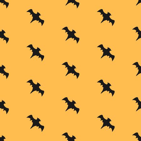 Seamless pattern with flying bats.  Repeating Halloween Pattern with black silhouettes of bats. Vector Illustrationのイラスト素材