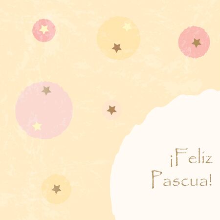Happy Easter Greeting Card. Spanish Language. Vector Illustrationのイラスト素材