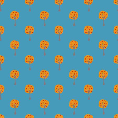 Scattered Trees. Tree landscape seamless background. Hand Drawn Design. Vector Illustration. Holiday Card. For cards, backgrounds, wallpaper, wrapping, etc.のイラスト素材
