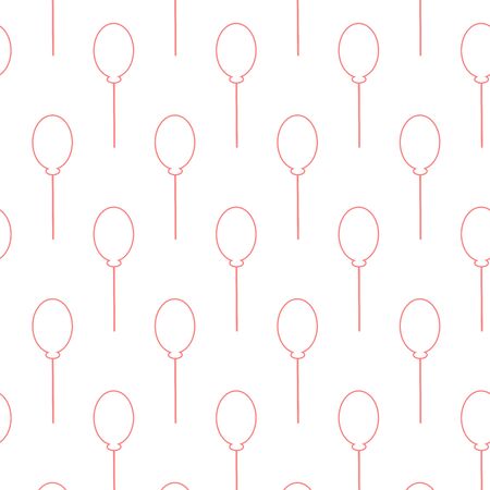 Seamless pink balloon pattern on dark black background. Vector Illustrationのイラスト素材