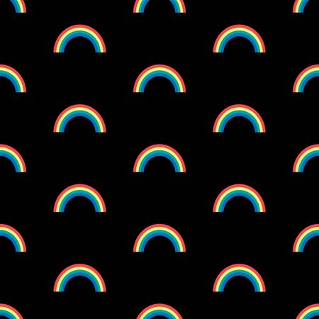 Seamless Pattern with rainbows on white. Vector Illustrationのイラスト素材