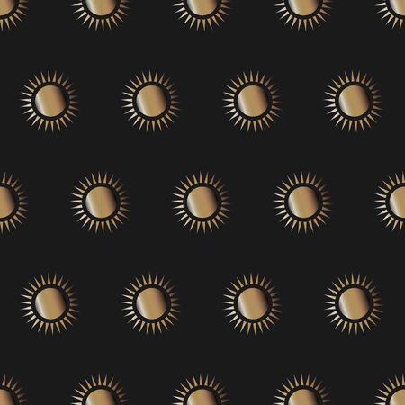 Cute Golden sun seamless pattern. Vector Illustrationのイラスト素材