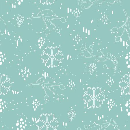 Seamless Winter Pattern. Merry Christmas Texture. Vector Illustration