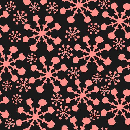 Seamless Winter Pattern with Hand Drawn Snowflakes. Scandinavian Style. Merry Christmas Textureのイラスト素材