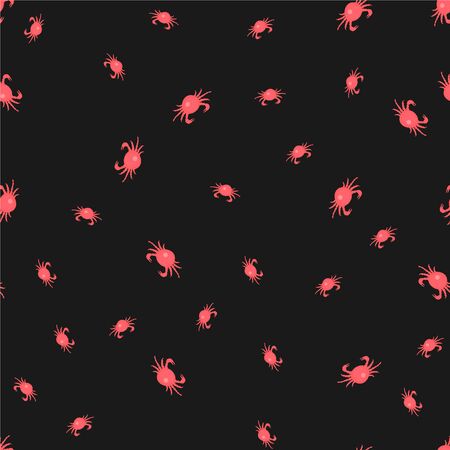 Seamless pattern with red crabs on white background. Vector Illustrationのイラスト素材