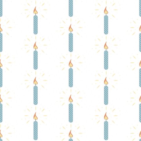 Beautiful seamless pattern with colorful Merry Christmas Candle on dark background. Think Line Style. Flat Design. Vector Illustrationのイラスト素材