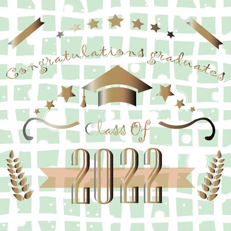 Graduation of Year 2018. Graduation Poster. Vector Illustrationのイラスト素材