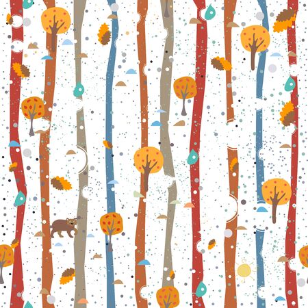 Hand Drawn Seamless Pattern with plants and berries. Artistic Creative Design. Great for...