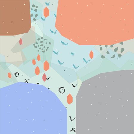 Cute Scandinavian Terracotta Pattern in modern colours. Cute haf rounded shapes. Modern abstract art for prints.  Nordic Design.のイラスト素材