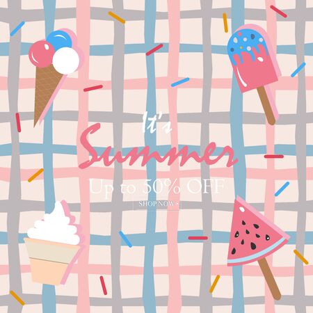 Summer Sale Promotion card. Vector Illustrationのイラスト素材