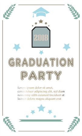 Graduation of Year 2018. Graduation Poster. Vector Illustrationのイラスト素材