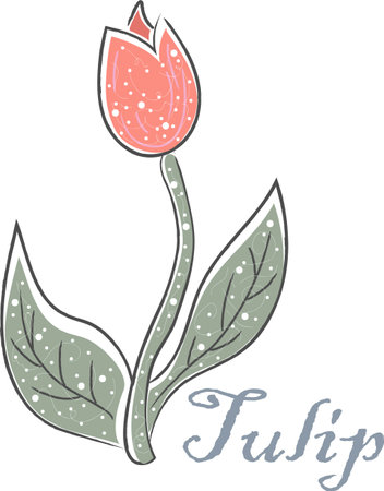 Stylish Icon Of a Flower. Hand Drawn Delicate Design. Scandinavian Style. Vector Illustrationのイラスト素材