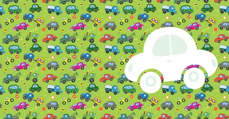 Cars  Greeting cardのイラスト素材