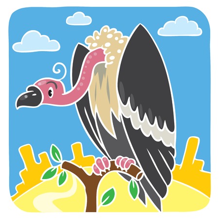 Children vector illustration of funny vultureのイラスト素材