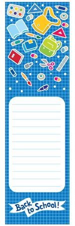 Back to school. Vertical banner or bookmarkのイラスト素材