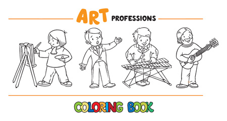 Art professions coloring book.のイラスト素材