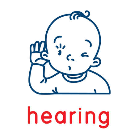 Hearing. Icon of one of five sensesのイラスト素材